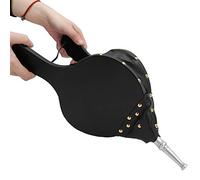 VBESTLIFE Fuelle Manual para Chimenea, Soplador De Aire De Fuelle De Fuego Grande De Cuero De 15,6 X 7,1 Pulgadas con Cuerda De Acebo para Acampar Al Aire Libre, Barbacoa, Picnic(Tubo de Plata)