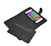 VBESTLIFE Funda abatible con Teclado Bluetooth inalámbrico para Smartphone con Soporte, Universal para teléfonos móviles de 4.5 '' - 6.8 '', para iOS/para Android/para Windows(Negro)
