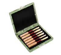 VBESTLIFE Funda de Tela de Seda de Madera, Estuche Protector para Cañas, Caja de Almacenamiento para 6 Cañas para Oboe, Color Azul (Green)