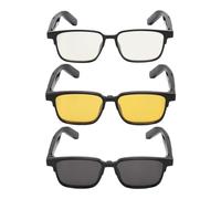 VBESTLIFE Gafas Inteligentes, Bluetooth 5.3 Gafas Inteligentes de Oreja Abierta con Micrófono Incorporado, Control por Voz, IP5 a Prueba de Agua, Altavoces Duales, (con Lente de visión