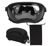 VBESTLIFE Gafas para Perros, a Prueba de Viento, a Prueba de Rayos Ultravioleta, a Prueba de Polvo, Correa Ajustable, Gafas de Sol Duraderas para Perros para Razas Grandes (Marco Negro Lente Gris)