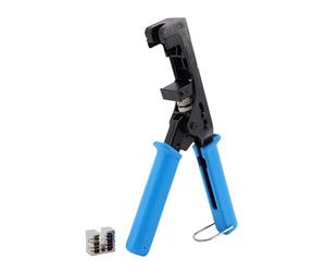 VBESTLIFE Herramienta Keystone de Terminación de Velocidad, Herramienta Ergonómica de Perforación con Profundidad Ajustable, para Módulos de Red CAT5 CAT6, Compatibilidad de 90 y 180 Grados