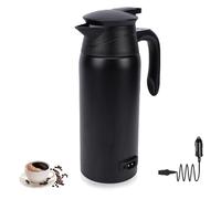 VBESTLIFE Hervidor Eléctrico para Coche, Caldera de Agua Portátil de Viaje de 800ML con Pantalla LED, Hervidor de Agua para Calefacción de Camión para Preparar café y té