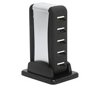 VBESTLIFE HUB USB 2.0 de 7 Puertos con Fuente de Alimentación para Computadoras de Escritorio, Portátiles, Ultrabooks y Tabletas, para Vista/XP/Me/ 2000/98 (Enchufe de la UE)