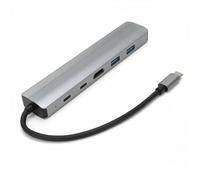 VBESTLIFE Hub USB C 6 en 1 con Gigabit Ethernet, HDMI 4K 60 Hz, Carga Rápida PD de 87 W, 2 Puertos USB 3.0, para PC Portátil