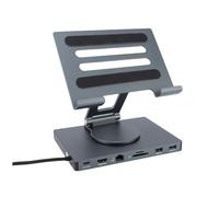 VBESTLIFE Hub USB C 7 en 1, Estación de Acoplamiento Giratoria de 360°, Soporte para Tableta con Carga PD de 100W, HDMI 4K, USB 3,0 Gigabit Ethernet