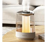 VBESTLIFE Humidificadores de 5L para Dormitorio Habitación Grande, Humidificador de Niebla Fría de Doble Boquilla con Luz Ambiental, Silencioso para el Hogar, Guardería de bebé, Plantas