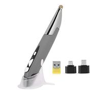 VBESTLIFE Innovador Mouse Inalámbrico 2.4G con Diseño Ergonómico, Plug and Play para Computadoras Portátiles, Tabletas y Teléfonos Inteligentes (Gris-Plata)