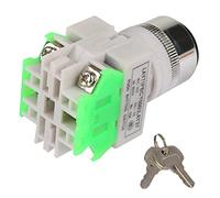 VBESTLIFE Interruptor Giratorio con Llave, Selector de 3 Posiciones, Contactos 2NO+1NC, Montaje de 22 Mm, Reemplazo para LAY37-20Y/31, Aislamiento Retardante de Llama para Estación de Control