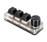 VBESTLIFE Interruptor Rojo Teclado Macro Perillas Ergonómicas Personalizadas Mini Teclado USB para PC (3 Teclas 1 Perilla)