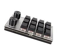 VBESTLIFE Interruptor Rojo Teclado Macro Perillas Ergonómicas Personalizadas Mini Teclado USB para PC (12 Teclas con 2 perillas)