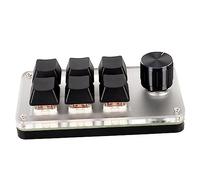 VBESTLIFE Interruptor Rojo Teclado Macro Perillas Ergonómicas Personalizadas Mini Teclado USB para PC (6 Teclas con 1 Perilla)