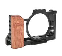 VBESTLIFE Jaula de Cámara para Sony ZV1, Carcasa Protectora de Jaula de Cámara de Aleación de Aluminio con Empuñadura de Madera para Sony ZV1