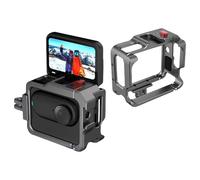 VBESTLIFE Jaula de Marco de Aluminio para Insta GO 3/3S, Caja de Carcasa Duradera Protectora de Metal con Puerto de Expansión de Zapatos Fríos