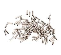 Vbestlife Juego de 100 fundas de encrespadura de barril único, conectores de tubo de línea de pesca de acero inoxidable para pesca (2.2)