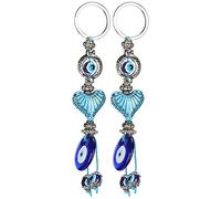 VBESTLIFE Juego de 2 Llaveros de Ojo Azul Turco, Amuleto de Protección de Buena Suerte para Amigos y Compañeros de Clase