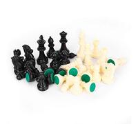 VBESTLIFE Juego de Ajedrez, Juego de Ajedrez Internacional con Base de Fieltro Ponderada, Piezas de de Plástico Completas para Viajes de Torneo, Piezas de Portátiles Silenciosas en Blanco y Negro (#1)