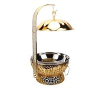 VBESTLIFE Juego de Buffet Redondo para Frotar, Calentador de Alimentos Comercial de Acero Inoxidable de Gran Capacidad de 8L con Elegante Asa de Tapa y Patas Desmontables