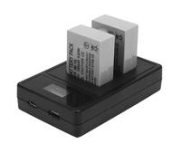 VBESTLIFE Juego de Cargador de Batería para Cámara G1X, G3X, G15, G16, SX40 HS, SX40HS, SX50 HS, SX60, 2 Baterías de Iones de Litio de 1300 MAh, Cargador USB C de Doble Ranura