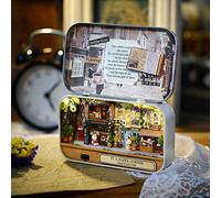 VBESTLIFE Juego de Ensamblaje de Casa de Muñecas DIY con Tema Good Old Time con Luz LED para Colección y Regalo, Mini Casa de Muñecas Rural y de Esquina de Calle para Decoración del Hogar (Esquina