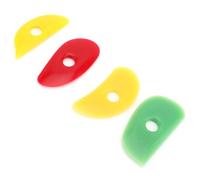 VBESTLIFE Juego de Herramientas de Arcilla con Costillas de Silicona para Esculpir y Suavizar la Forma, 4 Colores para Artesanías de Cerámica, Amarillo, Rosa y Rojo, 4 Varillas de Silicona