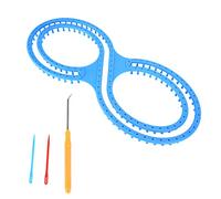 VBESTLIFE Juego de Telar de Plástico, Kit Portátil Ligero para Manualidades, Fácil Operación para Jóvenes y Mayores, Telar Azul de Plástico para Herramientas de Costura Caseras