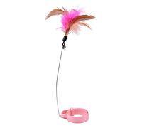 VBESTLIFE Juguete Ajustable del Collar de la Vara de la Pluma del Gato con la Campana para el Juego Interactivo, Diseño Flexible, Alambre (Pink)