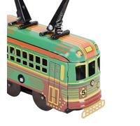 VBESTLIFE Juguete de Tranvía de Cuerda Vintage, Trolebús de Hojalata Nostálgico, Modelo de Tranvía Retro, Adorno para Oficina, Hogar, Colección, Accesorios de Fotografía