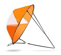 VBESTLIFE Kayak de 42 pulgadas con pala plegable a prueba de viento, kit para vela de kayak con ventana transparente para kayak, canoas, botes inflables, tablas de paddle (naranja)