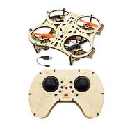 VBESTLIFE Kit de Modelo de Dron de Madera, Bloques de Construcción 3D, Cuadricóptero STEM con Parada de Emergencia de Despegue de una Tecla, para Principiantes, Juguetes Voladores