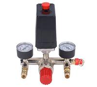 VBESTLIFE Kit de Válvula de Presión de Compresor de Aire, Regulador de Colector de Interruptor Ajustable de 90-120PSI, Acoplador de Latón AC 100-240V