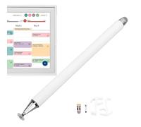 VBESTLIFE Lápiz óptico y Montaje para Calendario de 15 Pulgadas, Bolígrafo con Punta Dual con Puntas de Malla y Disco, 2 Puntas de Reemplazo, Soporte de Clip Flexible para la Pantalla (White)
