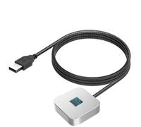 VBESTLIFE Lector de Huellas Dactilares USB, Escáner Biométrico de Huellas Dactilares de Reconocimiento Rápido Táctil de 360° Compatible con Wins Hello, para PC Portátil Wins 10 11 (Silver)