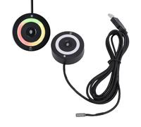 VBESTLIFE Lector de Huellas Dactilares USB, Tecla de Alimentación Externa para PC Portátil, Registrador de Huellas Dactilares USB Biométrico Táctil de 360°, RGB, hasta 10 Usuarios, Cable