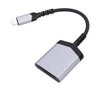 VBESTLIFE Lector de Tarjetas de Doble Ranura, Adaptador USB 2 en 1 de Memoria TF con Cable de Nailon Trenzado, Cuerpo de Aleación de Aluminio Arenado para Ordenador Portátil y PC