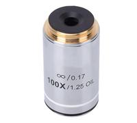 VBESTLIFE Lente Objetivo de Plan Infinito 100X, Lente Objetivo de Rosca Estándar de 20,2 Mm Compatible con el Microscopio Biológico Mmost