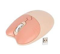 VBESTLIFE Lindo Ratón De Gato, Ratón Silencioso Inalámbrico De 2,4 GHz, Ratón Kawaii con Receptor USB, 3 Niveles dpi, Compatible con Notebook, PC, Computadora Portátil (Color del té con