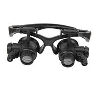 VBESTLIFE Lupa de Binocular con Luces LED y 8 Lentes Intercambiables para Reparación de Joyas Lupa 10X 15X 20X 25X para Reparación de Relojes