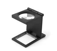 VBESTLIFE Lupa Lupa Plegable de 10 Aumentos con Escala, de Bolsillo para Reparación de Joyeros y Relojes, Lente de Precisión de Aleación de Zinc, de Pie Manos Libres para Inspección de Cerca