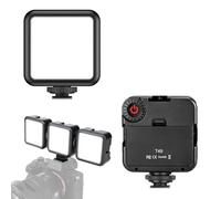 VBESTLIFE Luz de Relleno de Cámara LED, 24 Cuentas LED de Alto Brillo Luz de Video de 5600K con 3 Soportes de Zapata Fría y Base de Zapata Caliente para Fotografía con Cámara DSLR de