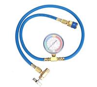 VBESTLIFE Manguera de Medición de Recarga R134A con Manómetro, Kit de Tubería de Carga de Refrigerante para Servicio de Aire Acondicionado de Automóvil, Manómetro de Colector con Escala PSI KG CM2