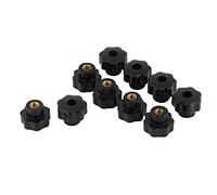 VBESTLIFE Manija de Perilla de Máquina Herramienta, 10 Piezas de Perilla Redonda de Plástico Negro con Rosca M625, Reemplazo Universal para Fresadora de Torno