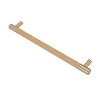 VBESTLIFE Manija de Puerta de Gabinete de Cuero de Latón, Barra de Tiro con Paso de Orificio de 8,8 Pulgadas, Manija de Armario de Lujo Ligera para Cajón de Cocina, Armario de Casa (Beige)