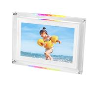 VBESTLIFE Marco de Imagen Digital de 10.1 Pulgadas con Luz LED, Reproductor de Música de Video de Marco de Fotos USB, Sensor de Gravedad de Rotación Automática, 3000 MAh para Decoración