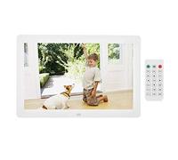 Vbestlife Marco Digital de Fotos 12 Pulgadas 1280 * 800HD Foto Marco Inteligente Funcion de Despertador Reproductor Álbum y Películas Control Remoto(Blanco EU.)