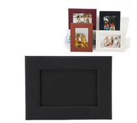 VBESTLIFE Marcos de Imágenes de Cuero, Elegante Marco de Fotos de Cuero PU Vintage para Pantalla de Mesa, Soporte de Imagen 4x6 para una Foto de 6 Pulgadas, para Decoración del Hogar (Black)