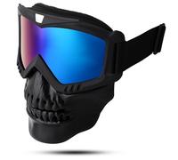 VBESTLIFE Máscara de Gafas de Motocicleta de Calavera, Máscara de Casco de Gafas de Motocicleta Desmontable Al Aire Unisex para Carreras de Deportes de esquí de Moto (Vistoso)