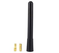 VBESTLIFE Mástil de Antena Corta, Antena de Radio Am FM con Base de Tornillo, Corta de Ajuste Universal para Automóvil, Camión, Aluminio de Perfil bajo Recubierto de Plástico Negro, Adaptador