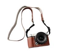 VBESTLIFE Medio Estuche para Cámara X-M5, Estuche de Transporte para Cámara de Cuero PU a Prueba de Rayones con Correa para el Hombro para X M5, Soporte para Trípode con Cierre Inferior (Brown)