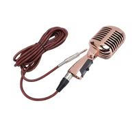 VBESTLIFE Micrófono Dinámico, Patrón de Recogida Cardioide con Estructura a Prueba de Choques para el Rendimiento del Escenario y la Grabación de Estudio (oro rosado)